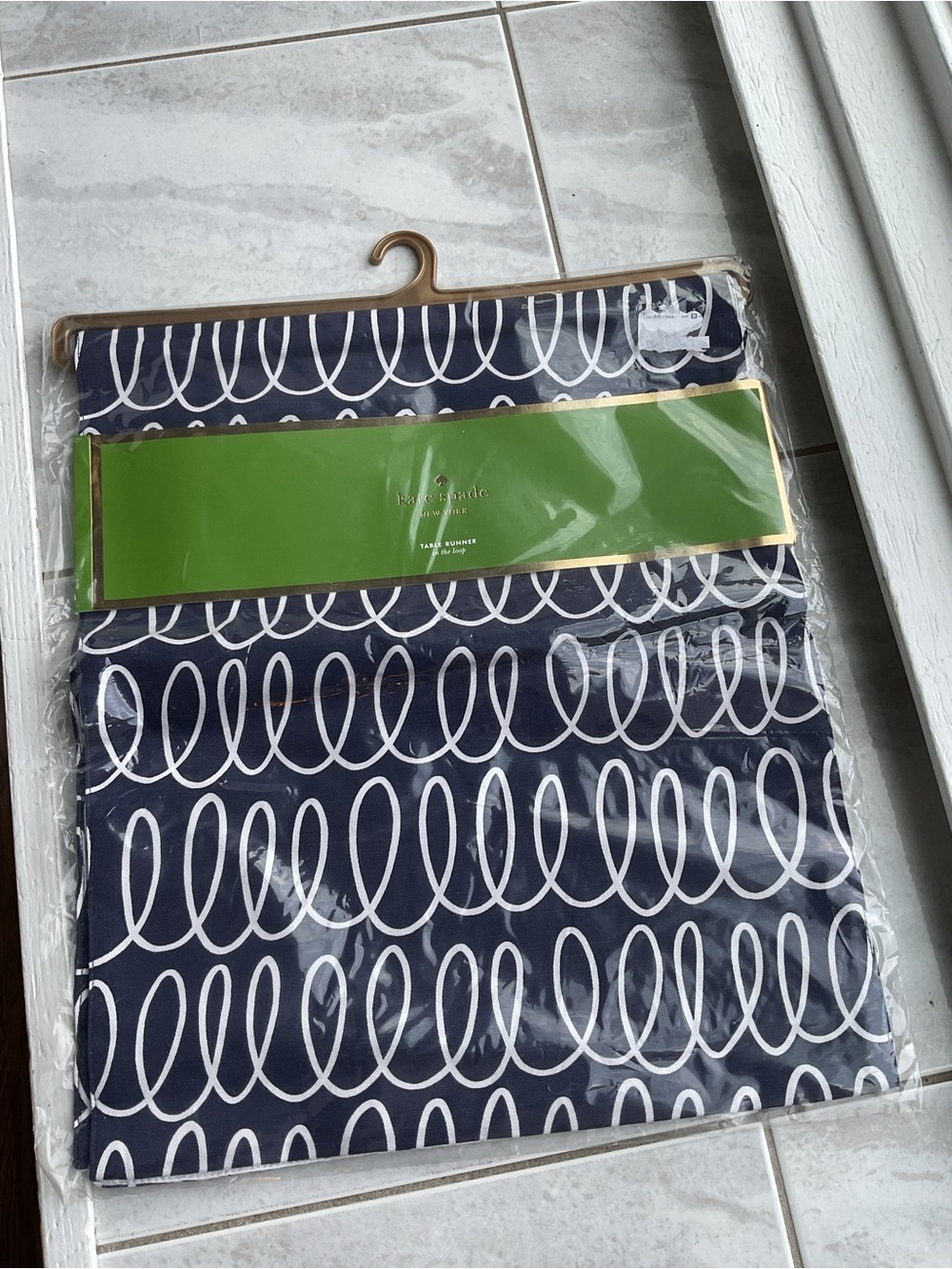 kate spade French Navy and White Loop Print Table Runner